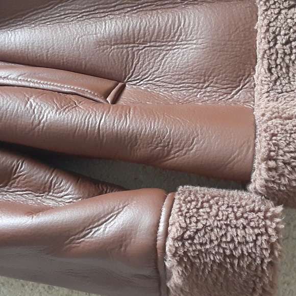 Koolaburra by UGG Motorcycle Shearling Jacket, Brown - Picture 7 of 8